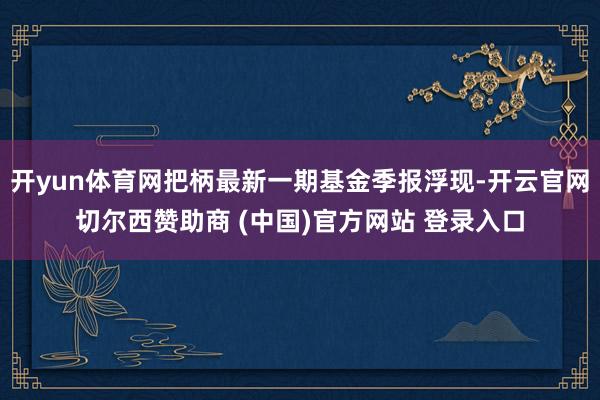 开yun体育网把柄最新一期基金季报浮现-开云官网切尔西赞助商 (中国)官方网站 登录入口